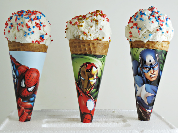 Superhero Ice Cream Cones With Free Printable Wrapper Pattern Magic