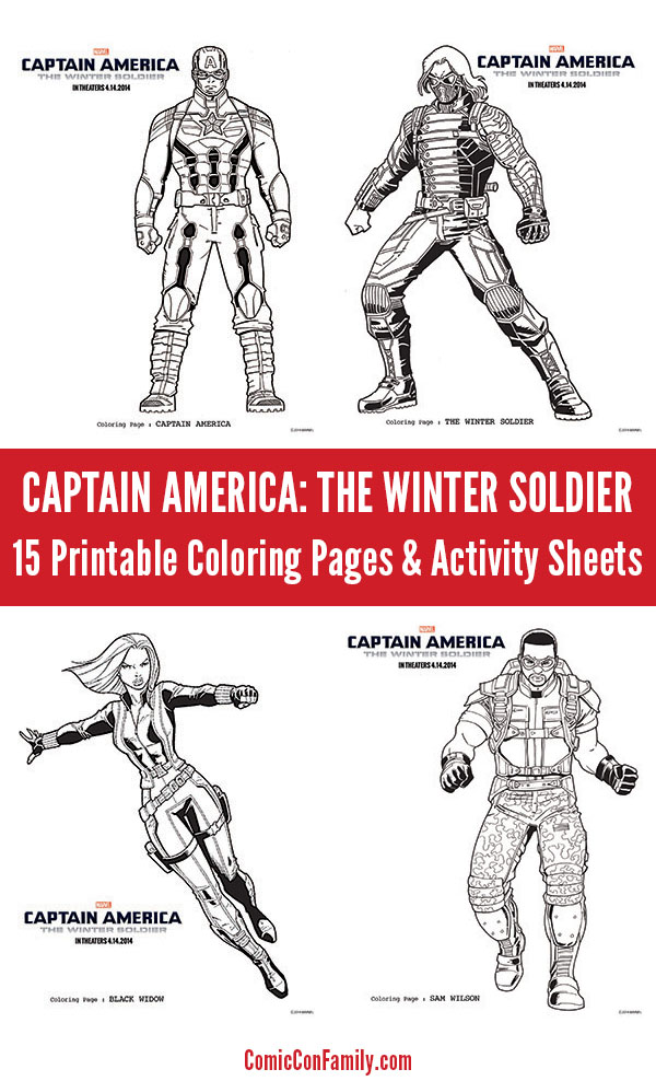 Captain America - The Winters Soldier Coloring Pages and Activity Sheets