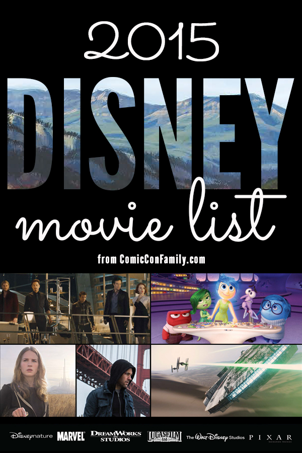 2015 Disney Movie List