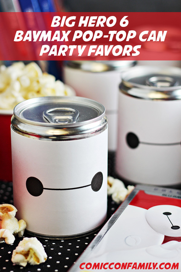 Big Hero 6 - Baymax Pop-Top Can Party Favors - with free printable