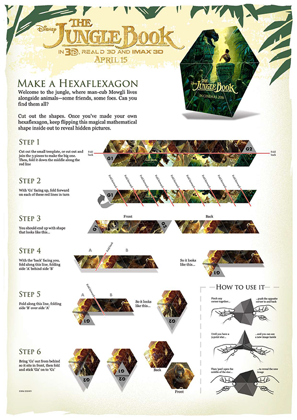 Free Printable - Disney The Jungle Book - Makes a Hexaflexgon