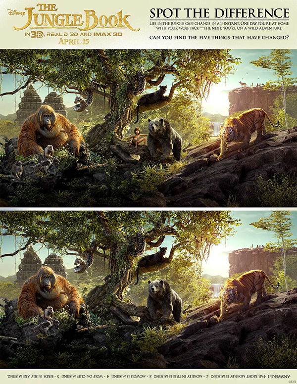 Free Printable - The Jungle Book - Spot the Difference 