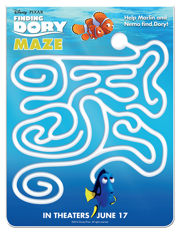 Free Printable Finding Dory Maze Activity Sheet