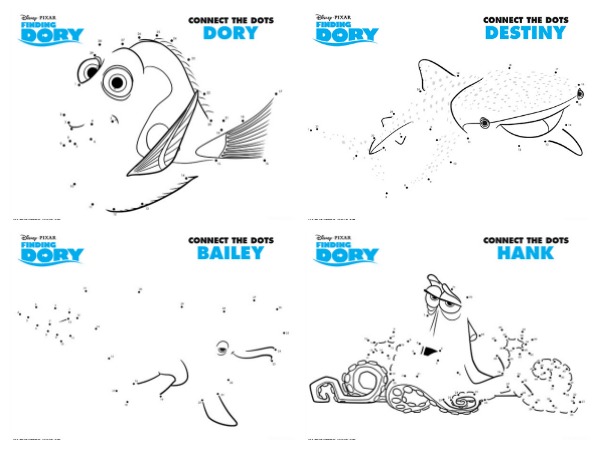 Free Finding Dory Activity Sheets (Connect-the-Dots)