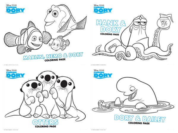 Free Printable: Finding Dory Coloring Pages and Activity Sheets