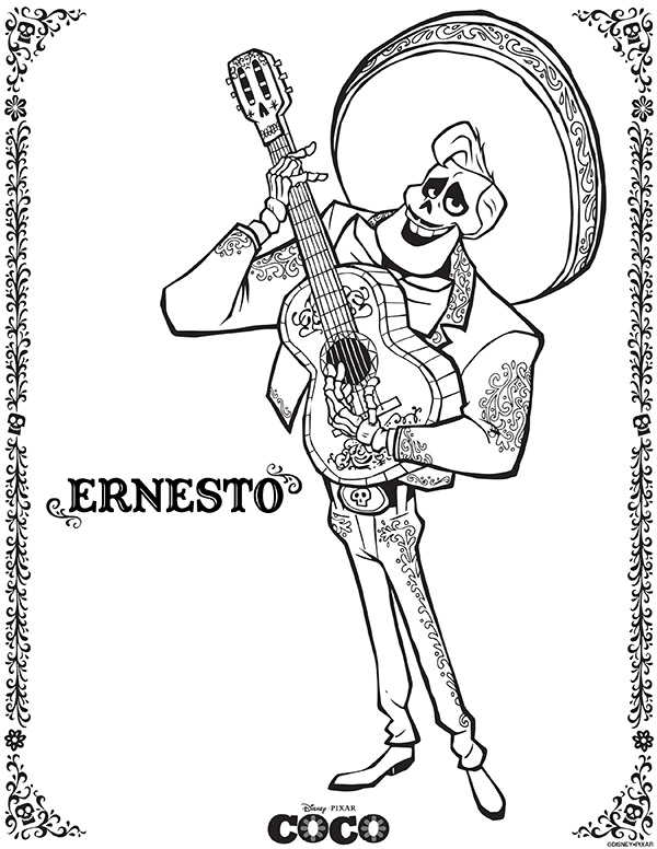 Disney Pixar Coco Coloring Sheets - Ernesto
