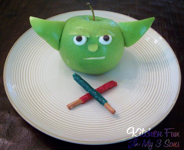 Yoda Apple Snack by Kitchen Fun with My 3 Sons