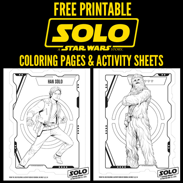 Free Printable - SOLO A Star Wars Story Coloring Pages and Activity Sheets