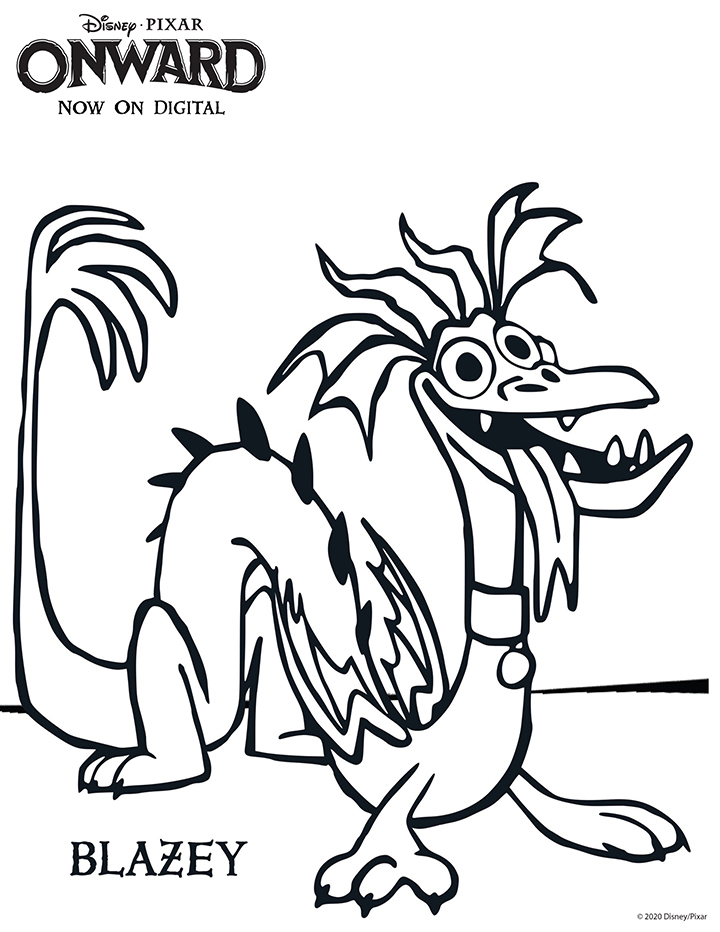 Disney Pixar Onward Coloring Pages - Blazey