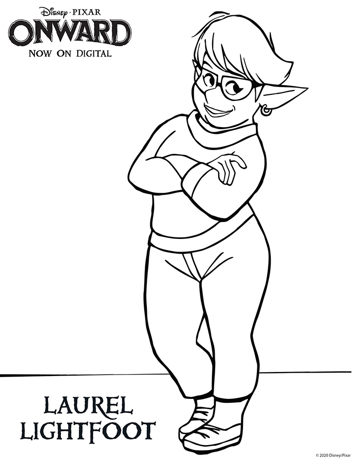 Disney Pixar Onward Coloring Pages - Laurel Lightfoot