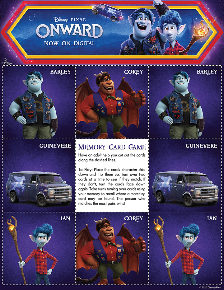 Disney Pixar Onward Memory Card Game