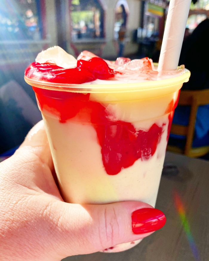 Strawberry Horchata with Spiced Rum is a favorite at Disney California Adventure.