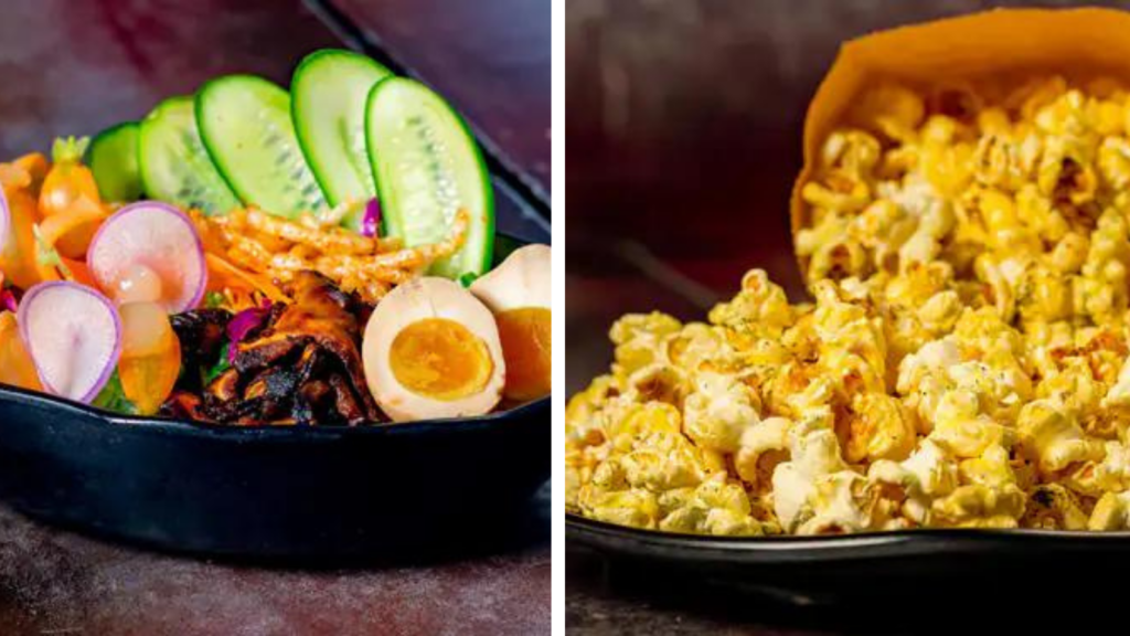 Temple Rootleaf and Moss Salad with Seasoned Gwayo Egg and Surabat Valley Mix Popcorn for Star Wars Day at Disneyland