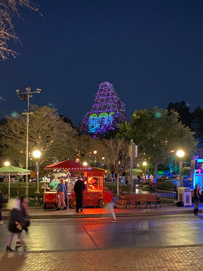 A view of the Matterhorn Bobsleds' mountain during the Disney After Dark event - 80s Nite.
