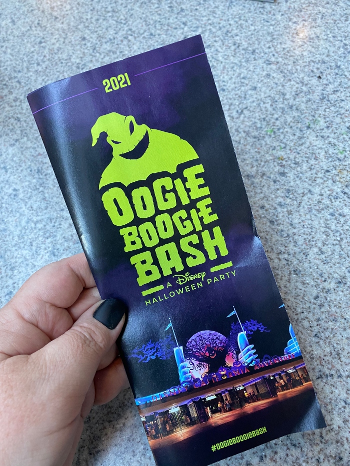 Oogie Boogie Bash guide that you get when you get into Disney California Adventure for the event.