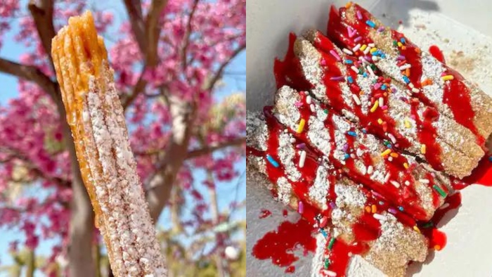 French Toast Churro and Strawberry Funnel Cake Bites are two brand new churros in California Churro in Downtown Disney District.