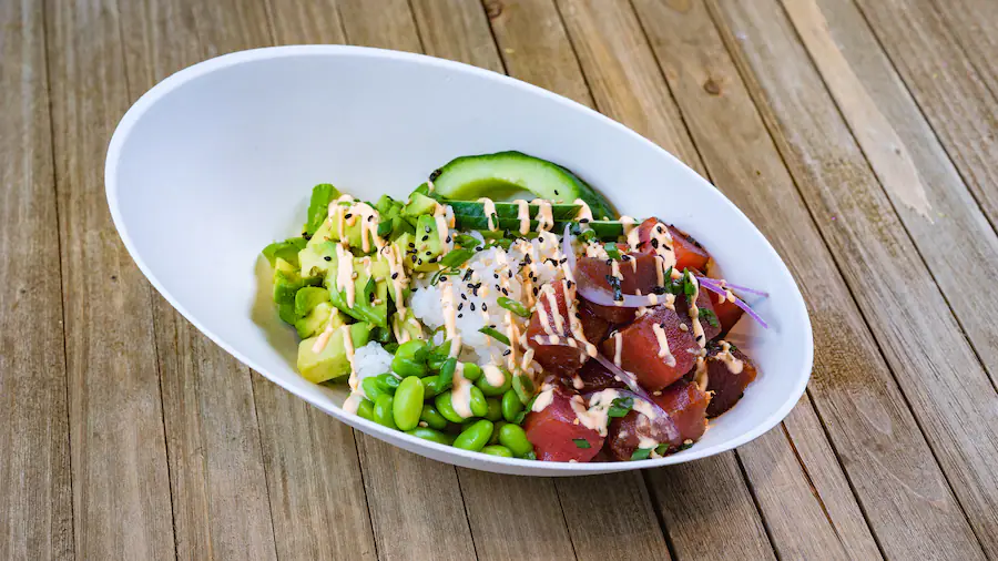 Poke Bowl at the GCH Craftsman Grill that is located in Disney’s Grand Californian Hotel & Spa. 