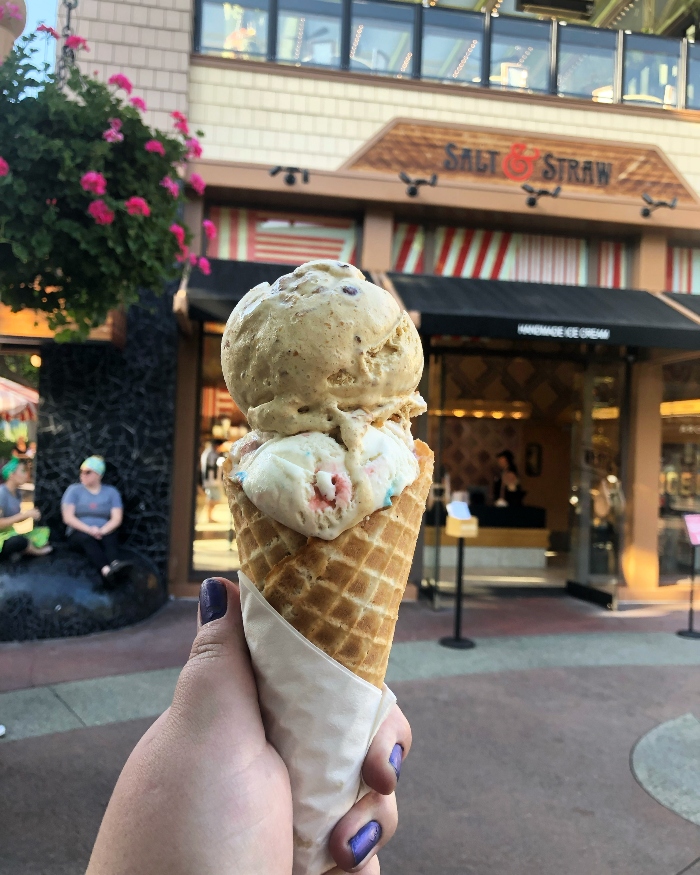 Grab an ice cream waffle cone from Salt & Straw in Downtown Disney District.