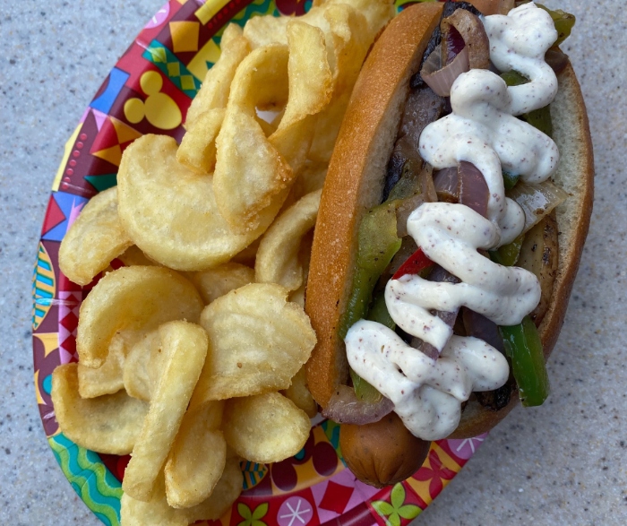 Over at Award Wieners, you can get a Plant-based Philly Dog!