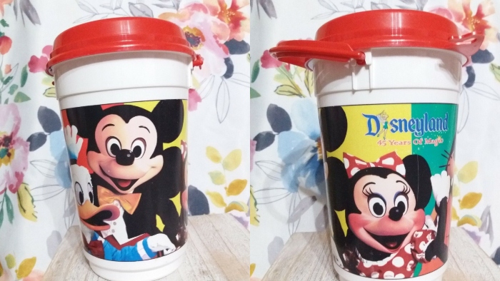 This popcorn bucket came out when it was the 45th Disneyland anniversary!