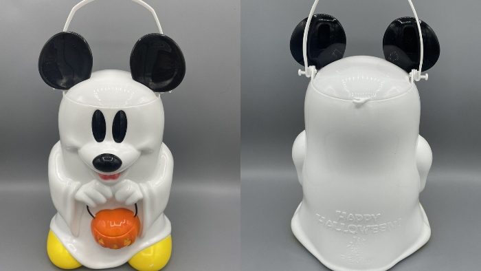 This Ghost Mickey Mouse popcorn bucket was sold in Disneyland in 2010.