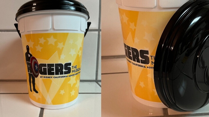 To celebrate the premiere of Rogers The Musical, they sold a popcorn bucket that had the logo of the musical on it.