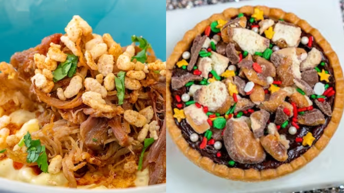 You can order Esquites Carnitas Mac & Cheese and Chocolate Tart Made with TWIX Cookie Bar Pieces from Festival of Holidays this year!