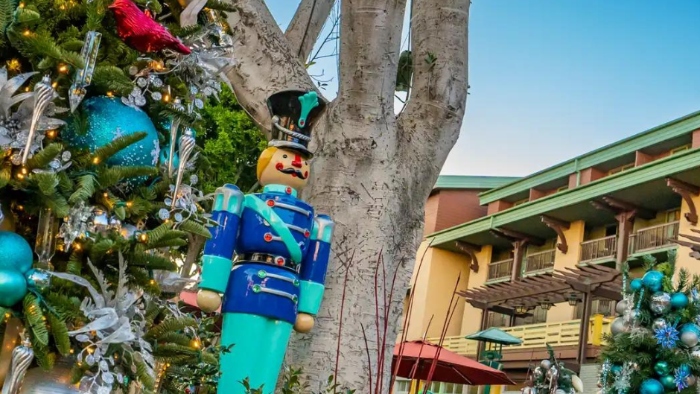 Downtown Disney in Anaheim, California is filled with so many holiday decorations!