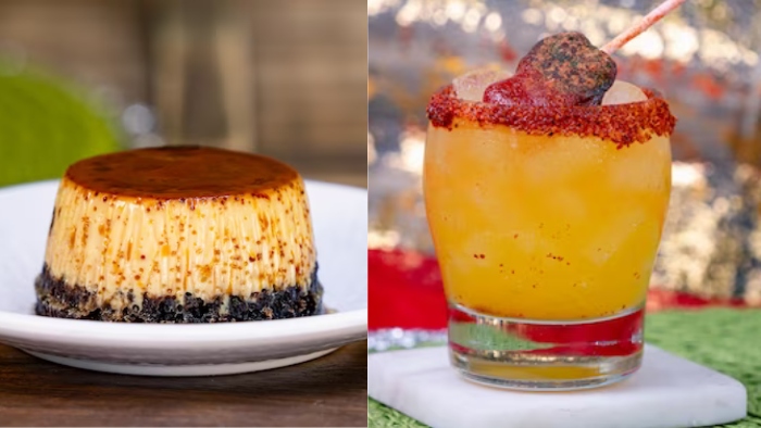 Paradise Garden Grill at Disney California Adventure is bringing two sweet treats this Holiday season! Chocolate Cake Flan and Mango Candy Cocktail!