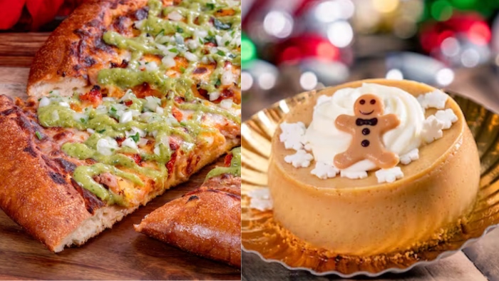 Get something sweet and spicy at Boardwalk Pizza and Pasta in Disney California Adventure! You can order a Al Pastor Pizza and Gingerbread Cheesecake!