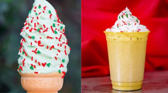Cozy Cone Motel is where you can find some yummy holiday treats this year! They are selling a Nog Chata, Christmas Tree Ice Cream Cone, Chicken Pesto Cone, Gingerbread Mule, Loaded Fried Tamale.