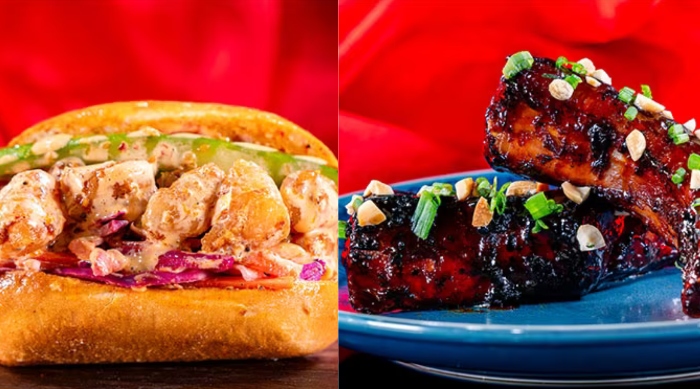 During the Lunar New Year Food Festival 2024, you can order a Gochugaru Shrimp Roll and Char Siu-style Ribs at Disney California Adventure!