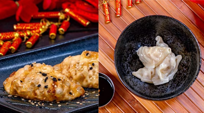 At the Wrapped With Love booth during Disney Lunar New Year Festival, you can order Fried Lemongrass Chicken Dumplings and Steamed Pork & Vegetable Dumplings!
